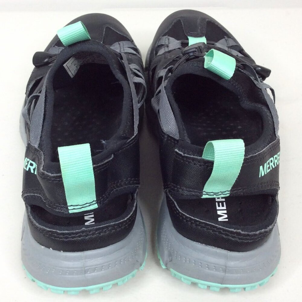 Merrell Hydrotrekker Sport Sandals Women's 9 Black & Mint Bungee Shoes Lace Up - Picture 7 of 10